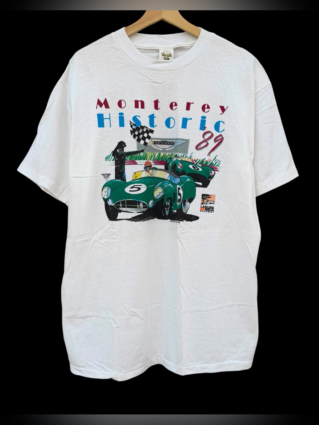 Vintage 1989 Monterey Historic Aston Martin Racing TShirt White Size Xl Usa